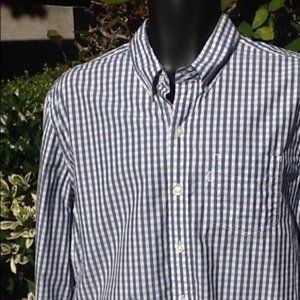 Levi's Men's Long Sleeve Blue and White Shirt Sz L